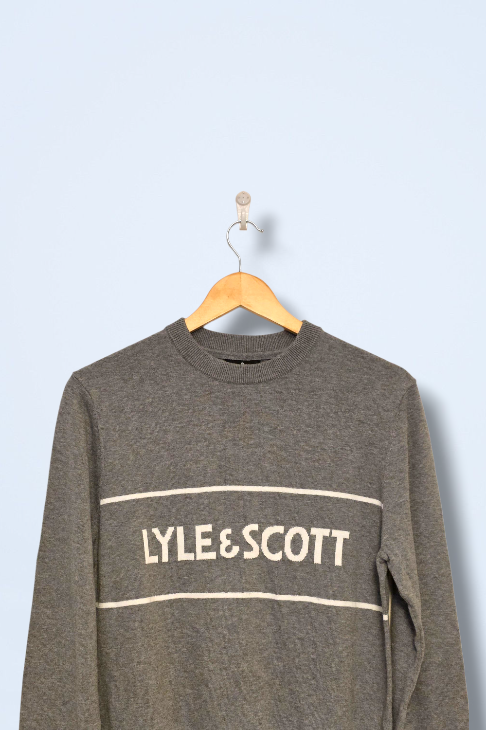 Lyle & Scott Grey Knitted Sweater Size Small Cotton