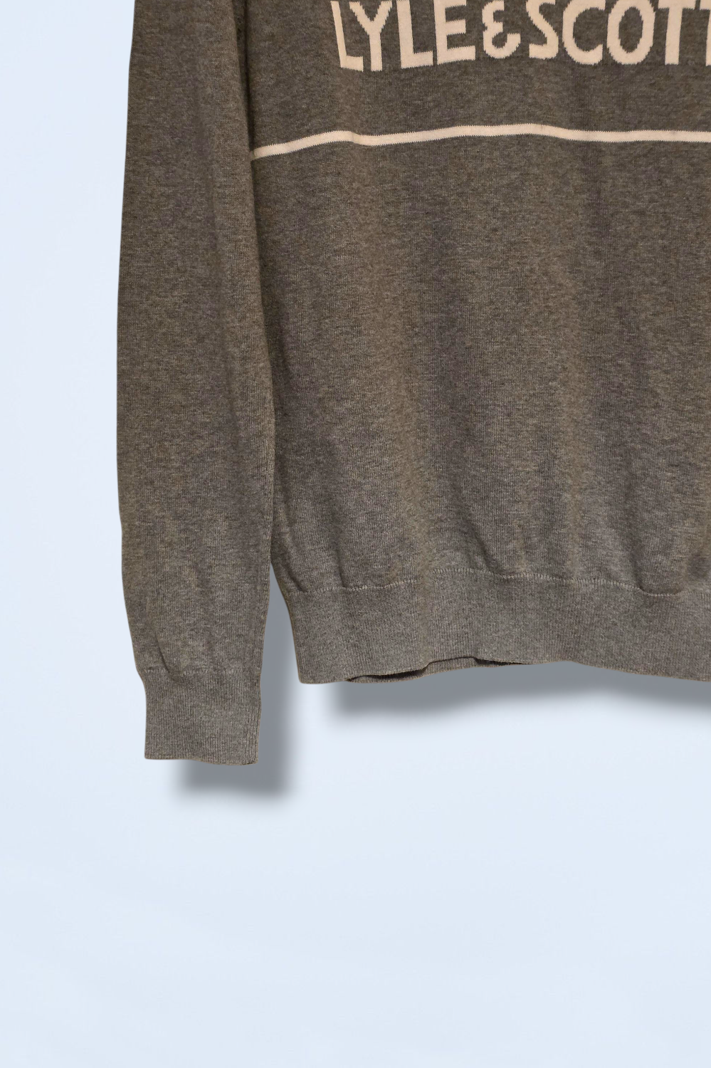 Lyle & Scott Grey Knitted Sweater Size Small Cotton