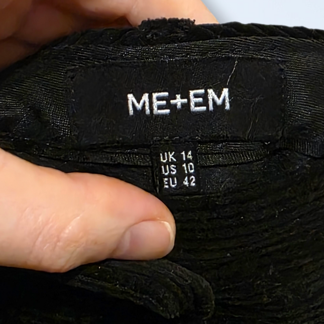 ME+EM – Black Ladies Corduroy Trousers – Size 14 – Cotton