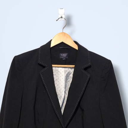 M&S – Charcoal Single-breasted Blazer – Size UK 14