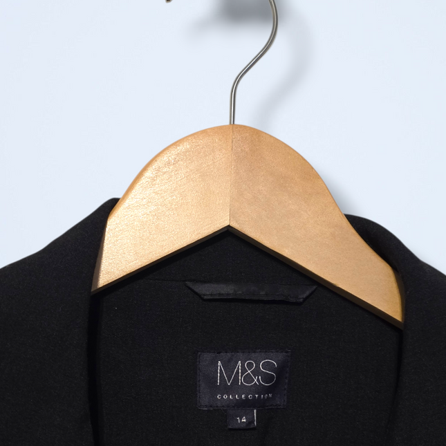 M&S – Charcoal Single-breasted Blazer – Size UK 14