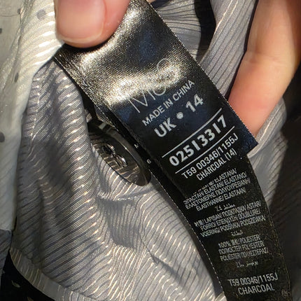 M&S – Charcoal Single-breasted Blazer – Size UK 14