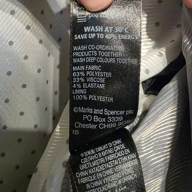 M&S – Charcoal Single-breasted Blazer – Size UK 14