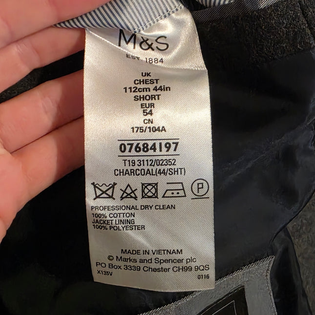 Marks & Spencer – Grey Pure Cotton Blazer – Chest 44 in