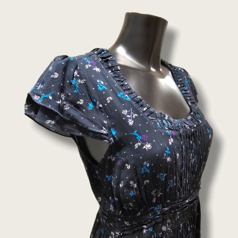 Mantaray Blue Floral Print Dress UK 12