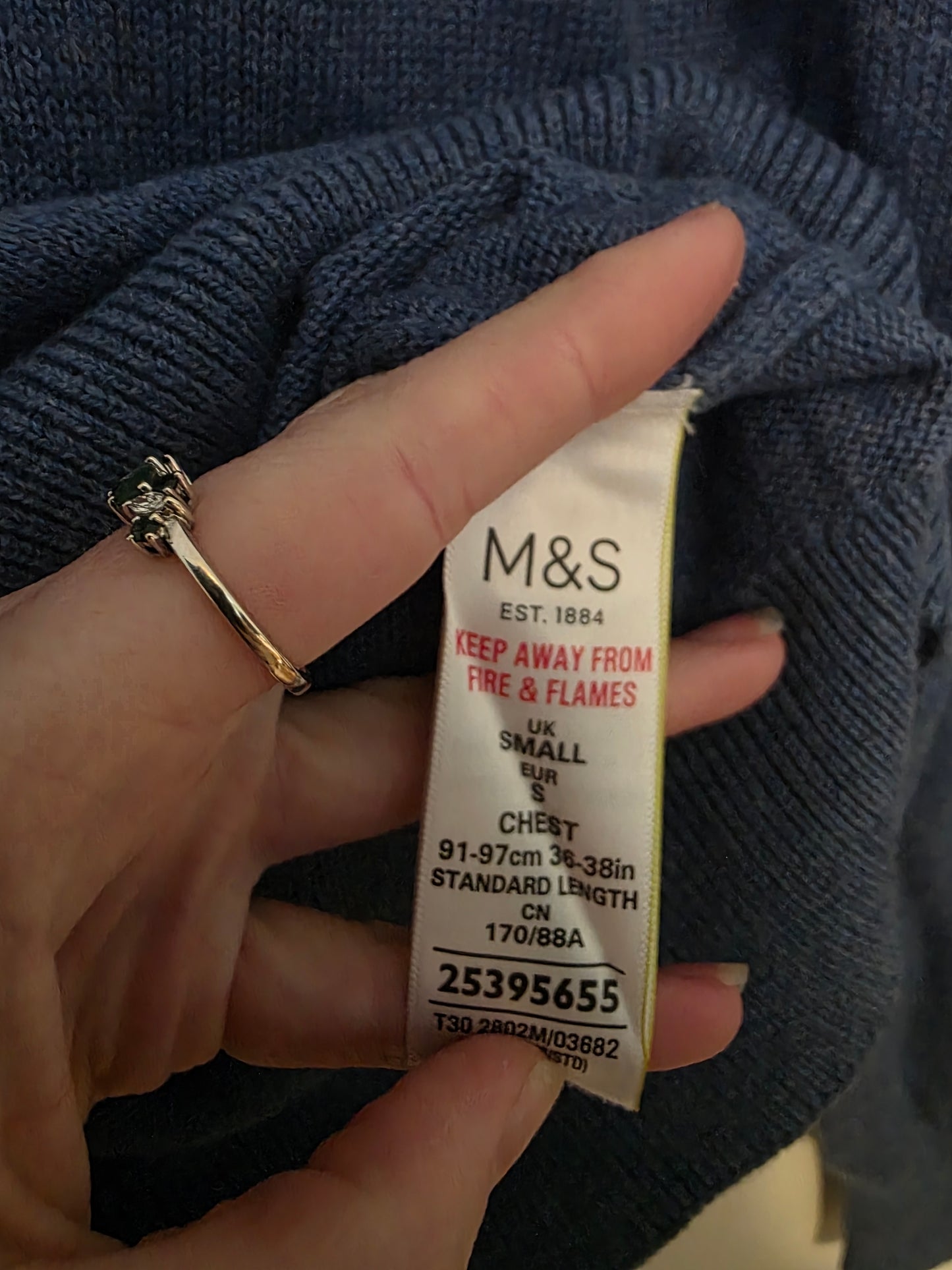 Marks & Spencer Size Small Men’s Blue Knitted Jumper