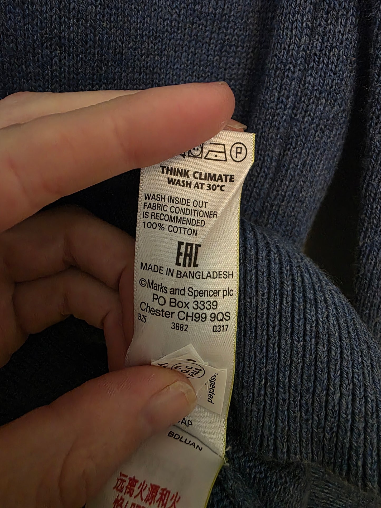 Marks & Spencer Size Small Men’s Blue Knitted Jumper