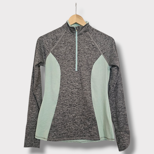Marks & Spencer Grey & Blue 1/4 Zip Active Sweatshirt – UK 8