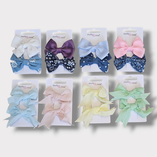 Bundle of 8 Packs Molly & Rose Hair Bows – 16 Bows Total – Brand New – RRP £27.60