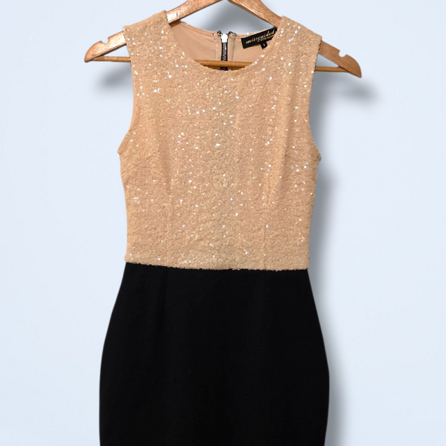 MissGuided UK 8 Black & Peach Sequined Dress