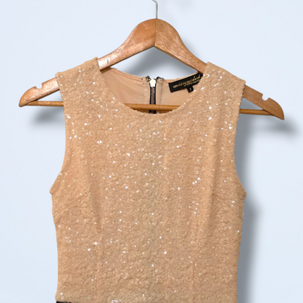 MissGuided UK 8 Black & Peach Sequined Dress