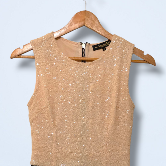 MissGuided UK 8 Black & Peach Sequined Dress
