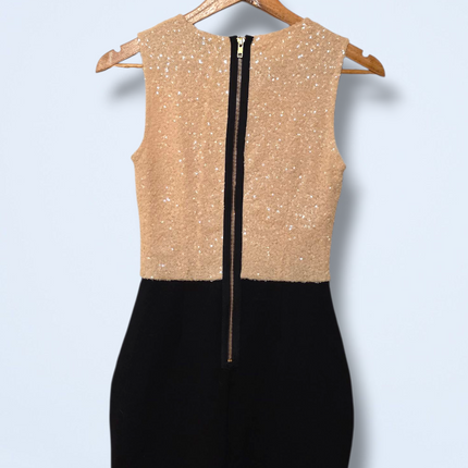 MissGuided UK 8 Black & Peach Sequined Dress