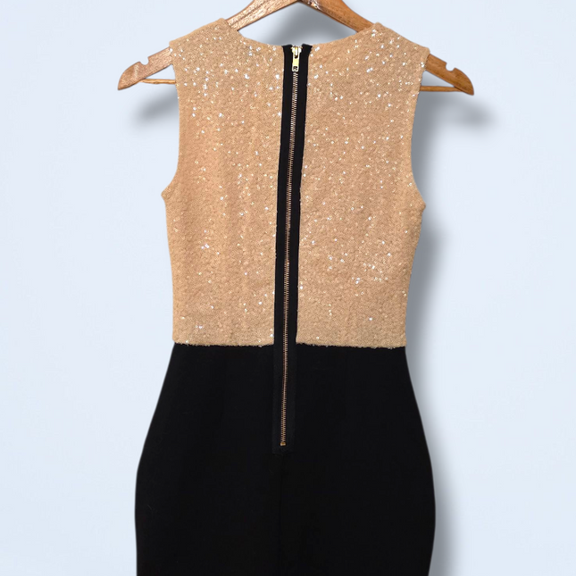 MissGuided UK 8 Black & Peach Sequined Dress