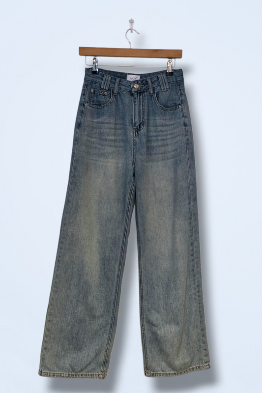 Mok Wide-leg Denim Jeans High Waist UK 8