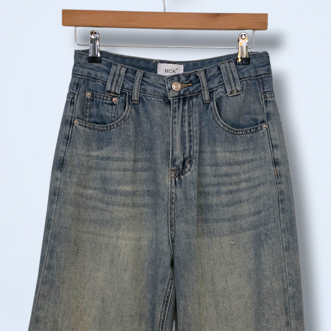 Mok Wide-leg Denim Jeans High Waist UK 8