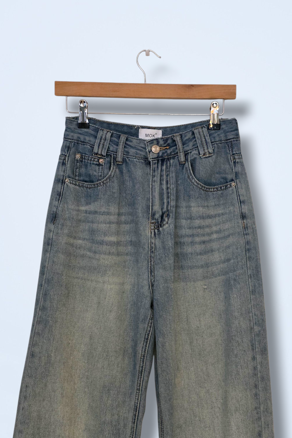 Mok Wide-leg Denim Jeans High Waist UK 8