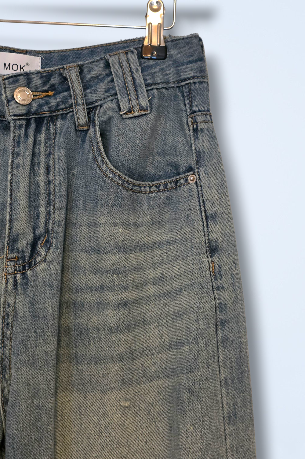 Mok Wide-leg Denim Jeans High Waist UK 8