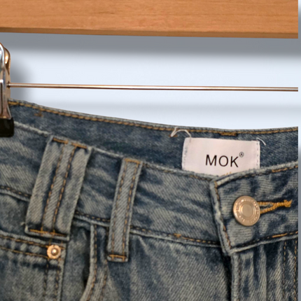 Mok Wide-leg Denim Jeans High Waist UK 8