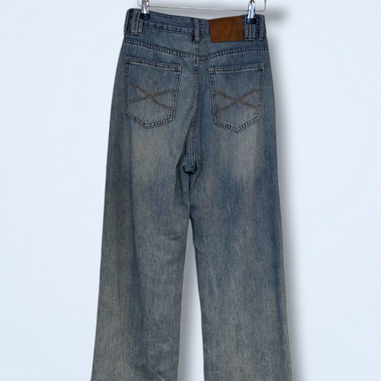 Mok Wide-leg Denim Jeans High Waist UK 8