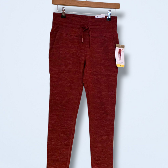 Mondetta Burgundy New Brushed Jacquard Leggings Small