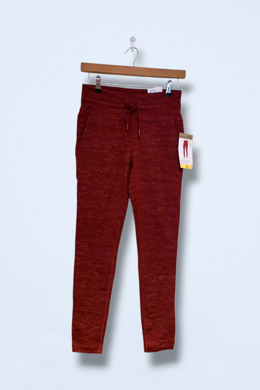 Mondetta Burgundy New Brushed Jacquard Leggings Small