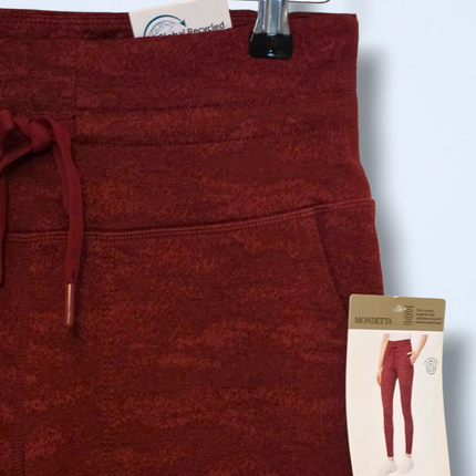 Mondetta Burgundy New Brushed Jacquard Leggings Small