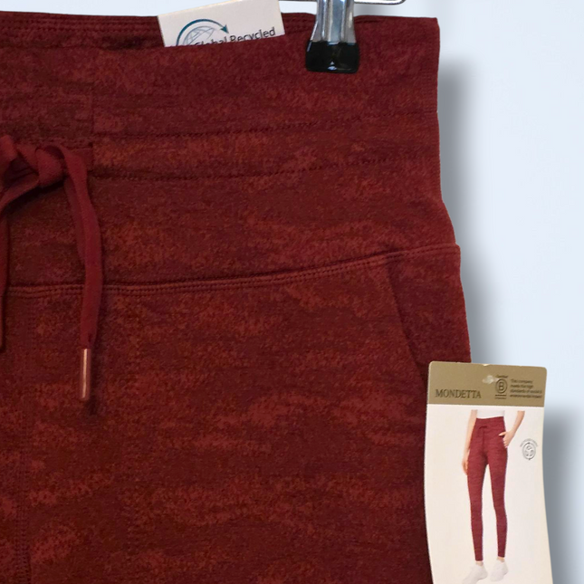 Mondetta Burgundy New Brushed Jacquard Leggings Small