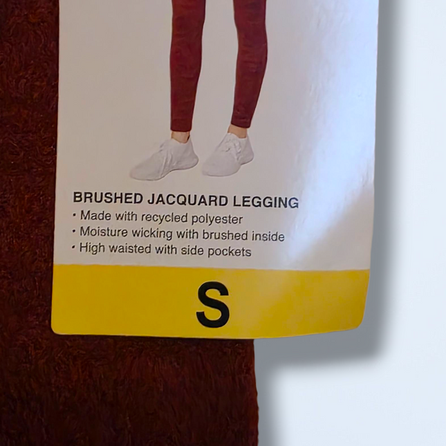Mondetta Burgundy New Brushed Jacquard Leggings Small