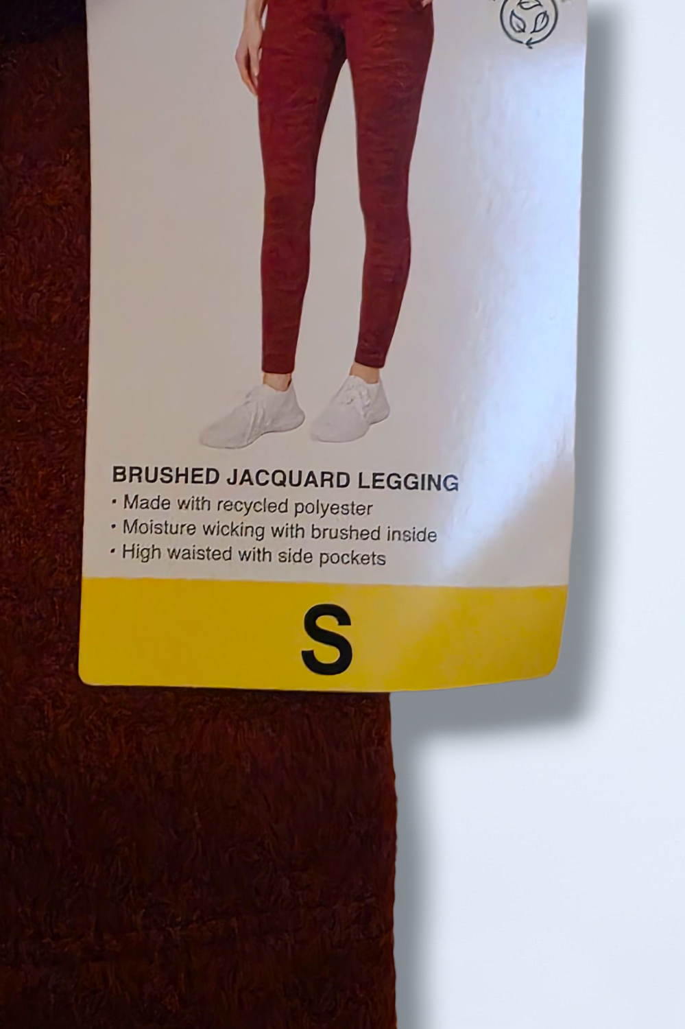 Mondetta Burgundy New Brushed Jacquard Leggings Small