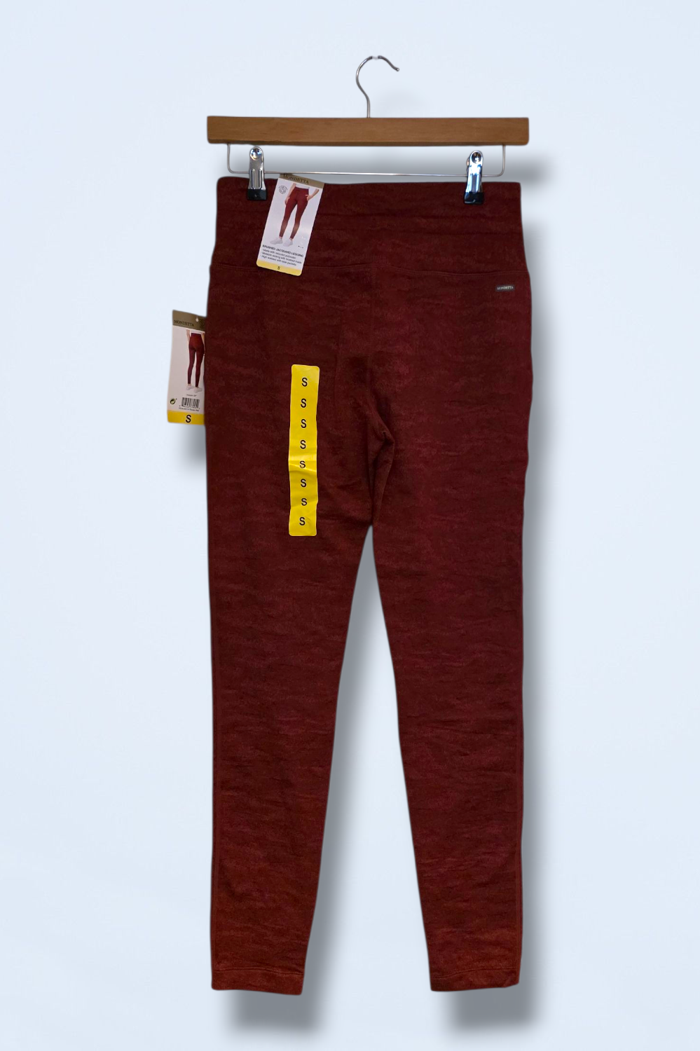 Mondetta Burgundy New Brushed Jacquard Leggings Small