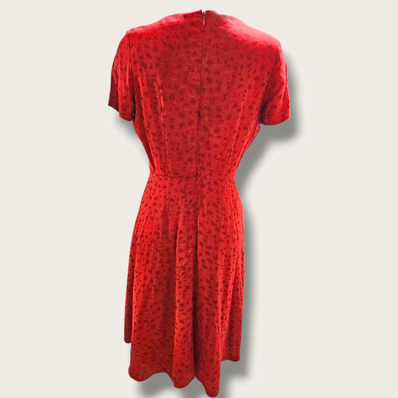 Monsoon Red Printed Dress UK 12