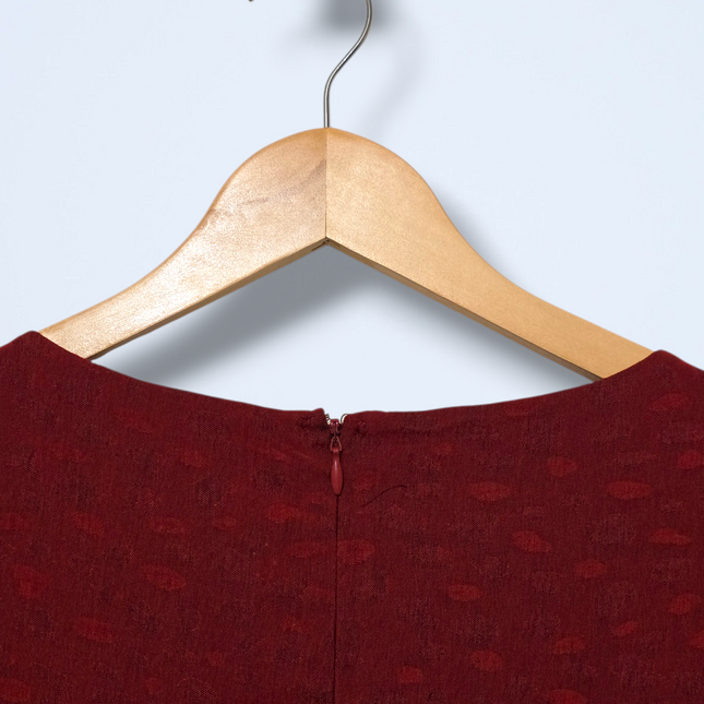 Red Monsoon Vintage Print Dress Pleat Front Size UK 12