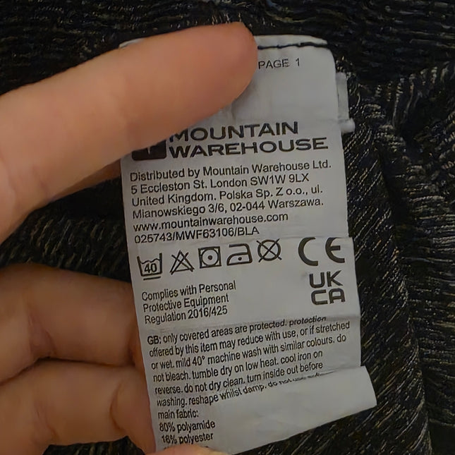 Black & Grey Mountain Warehouse Polo Activewear Large