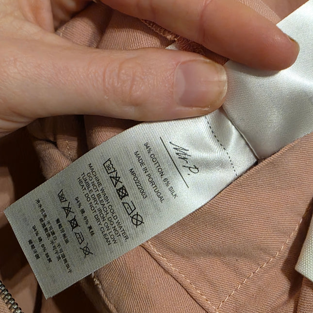 Mr P – Men’s Pink Zip Jacket – Blouson – Size Large – Silk & Cotton