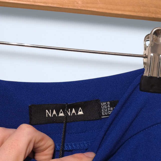 Naanaa – UK Size 8 – Blue Wide-leg Trousers – NWT