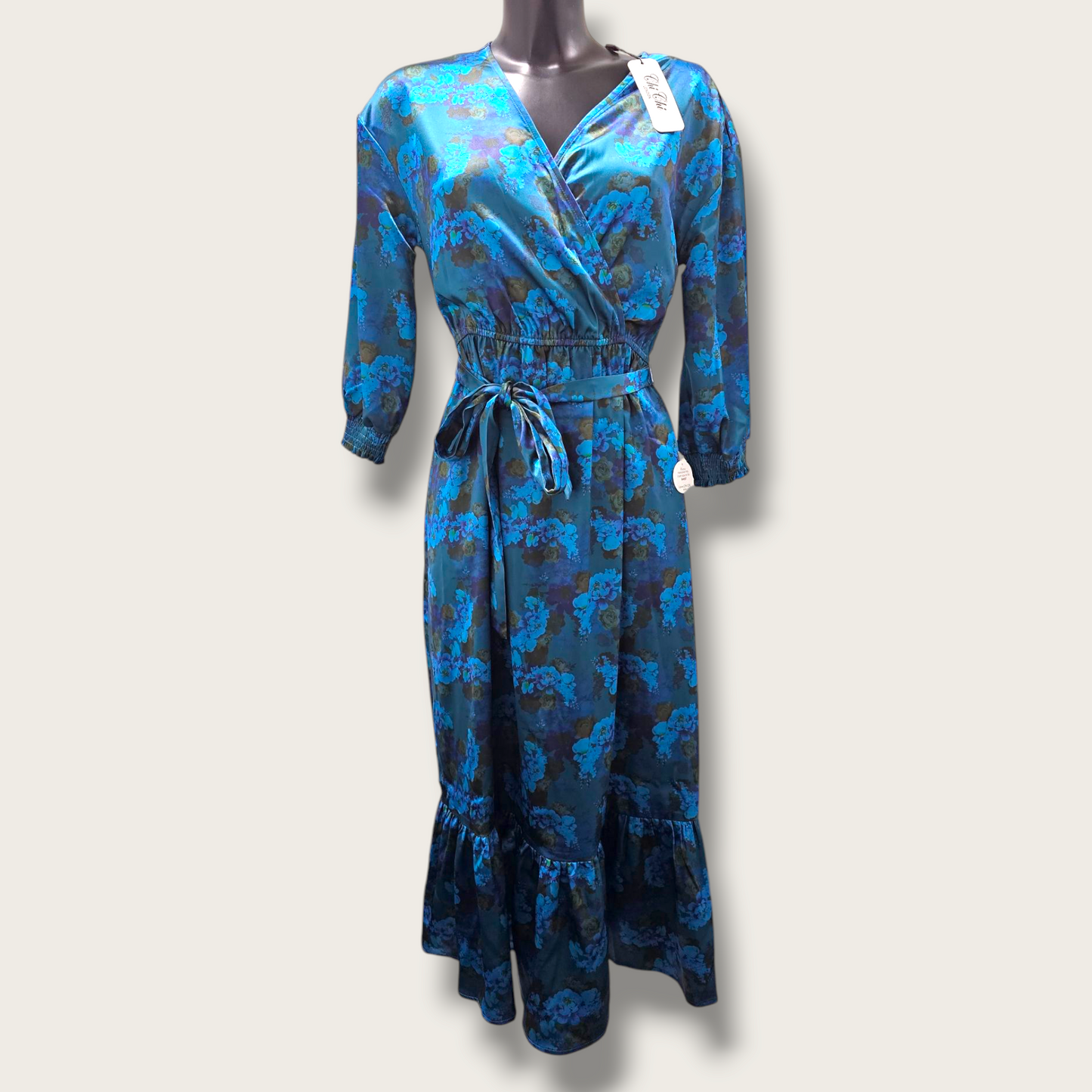 New Blue Floral Chi Chi London Formal Occasional Dress UK 10