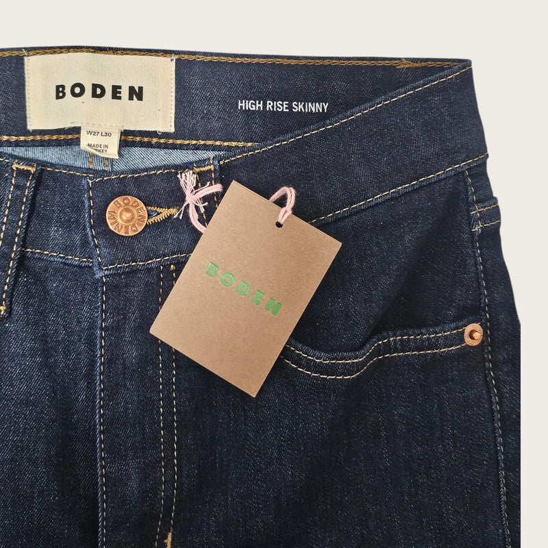 New Boden Dark Washed High-waisted Jeans W27 L30