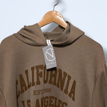 New Collection – Brown Printed Hoodie – One-size