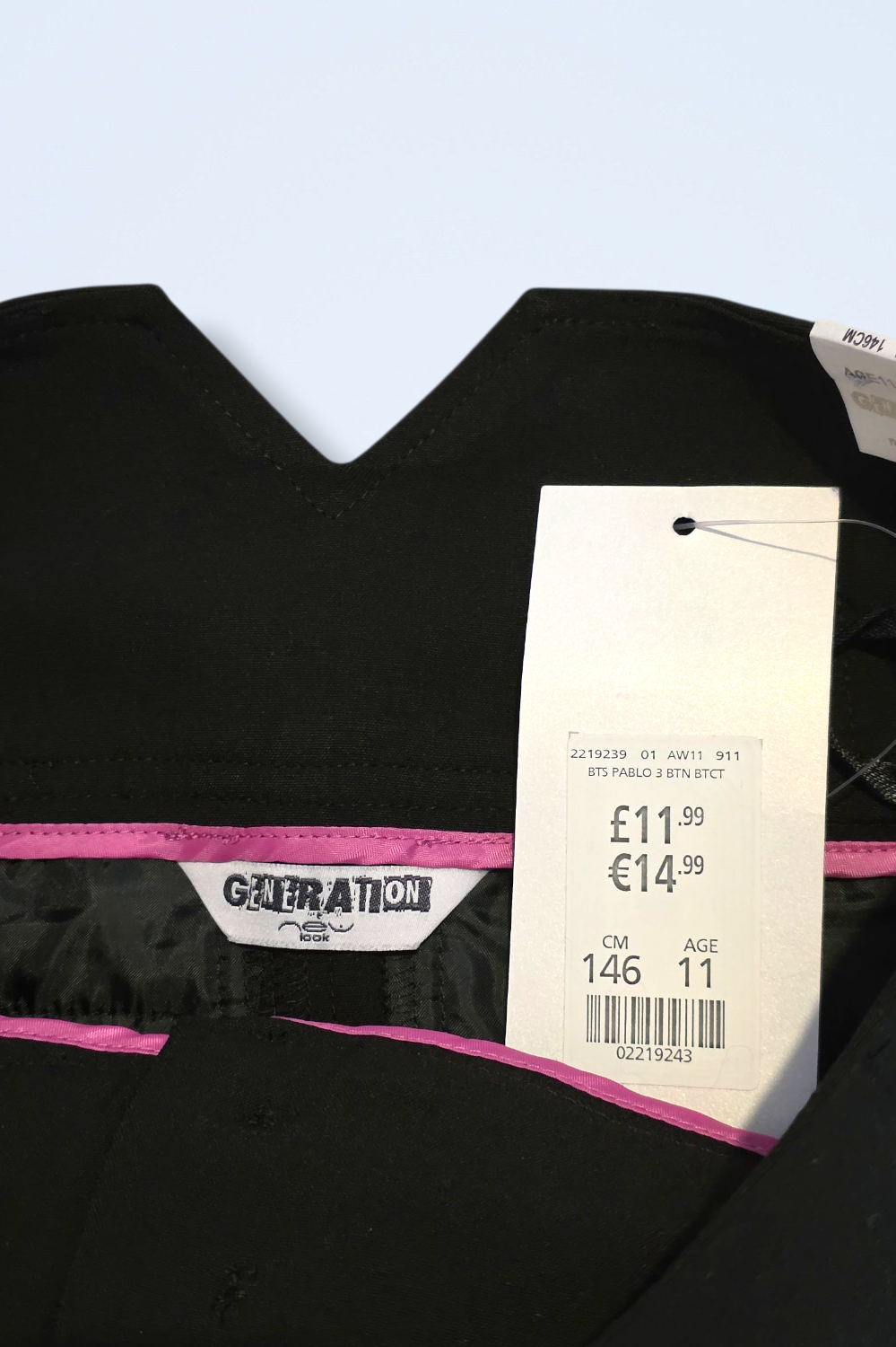 New Look Generation Black School Trousers Age 11 New