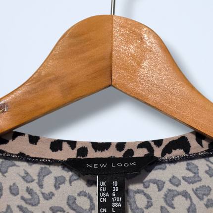 New Look Leopard Print Smock Dress – UK 10 – Long Sleeve