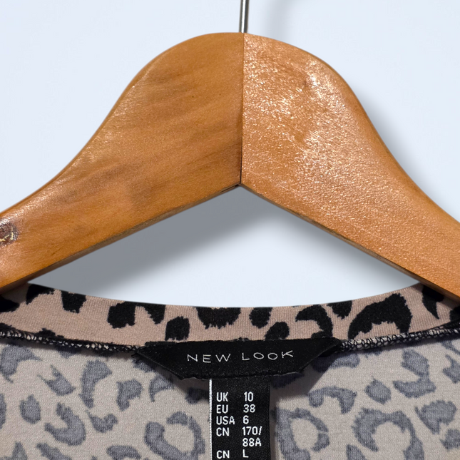 New Look Leopard Print Smock Dress – UK 10 – Long Sleeve