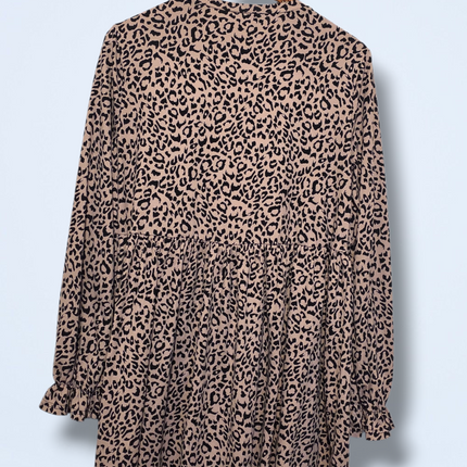 New Look Leopard Print Smock Dress – UK 10 – Long Sleeve