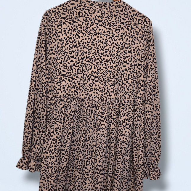 New Look Leopard Print Smock Dress – UK 10 – Long Sleeve