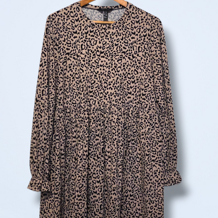New Look Leopard Print Smock Dress – UK 10 – Long Sleeve