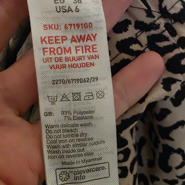 New Look Leopard Print Smock Dress – UK 10 – Long Sleeve