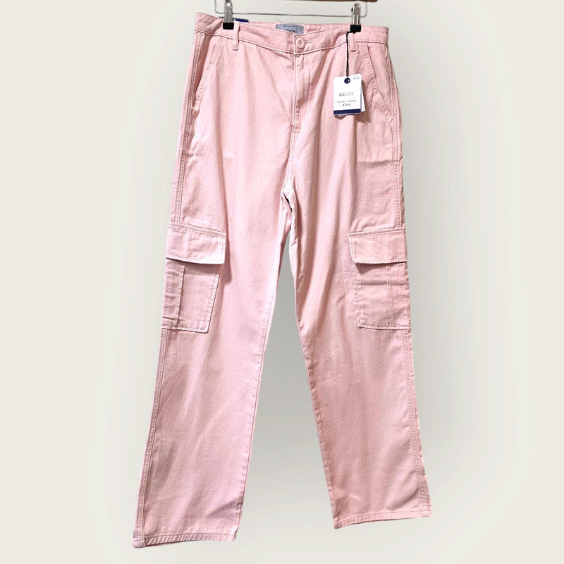 New Look Size 14 Pink Cargo Jeans New