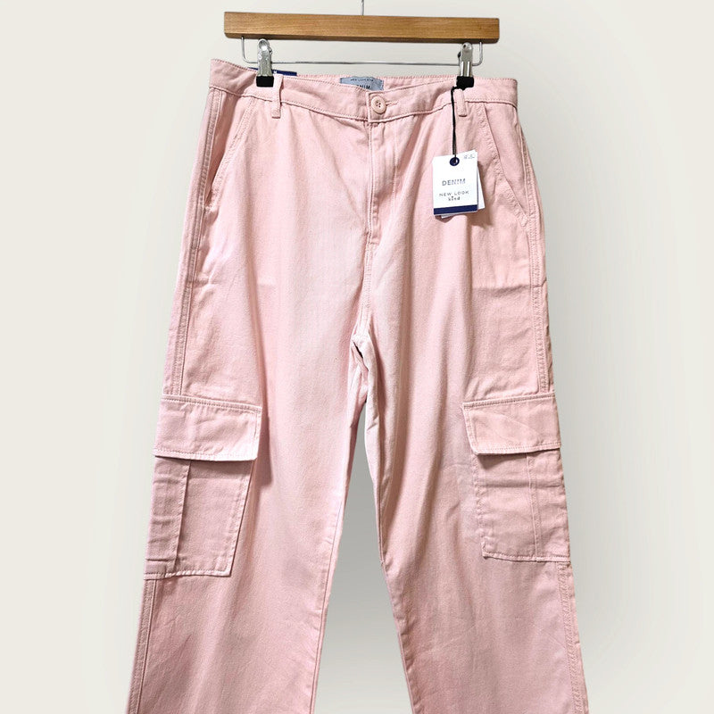 New Look Size 14 Pink Cargo Jeans New