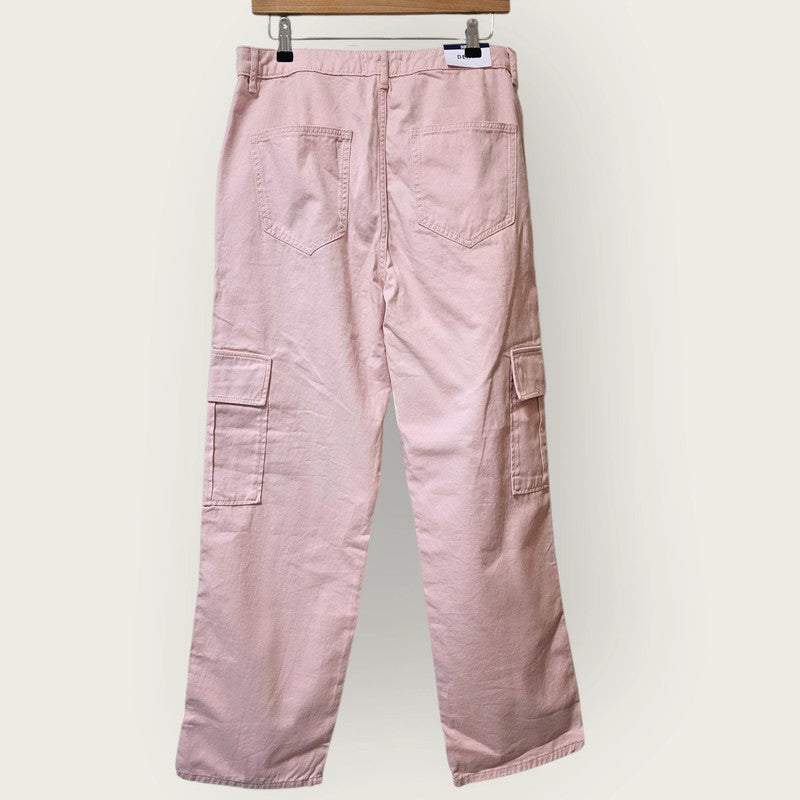 New Look Size 14 Pink Cargo Jeans New