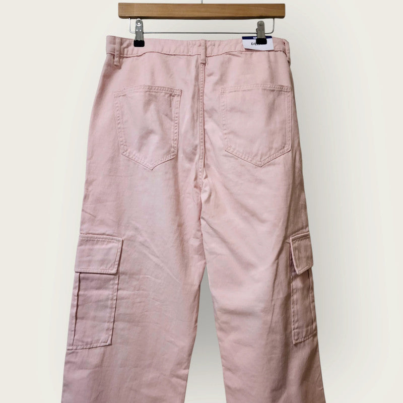 New Look Size 14 Pink Cargo Jeans New